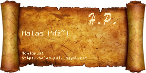 Halas Pál névjegykártya